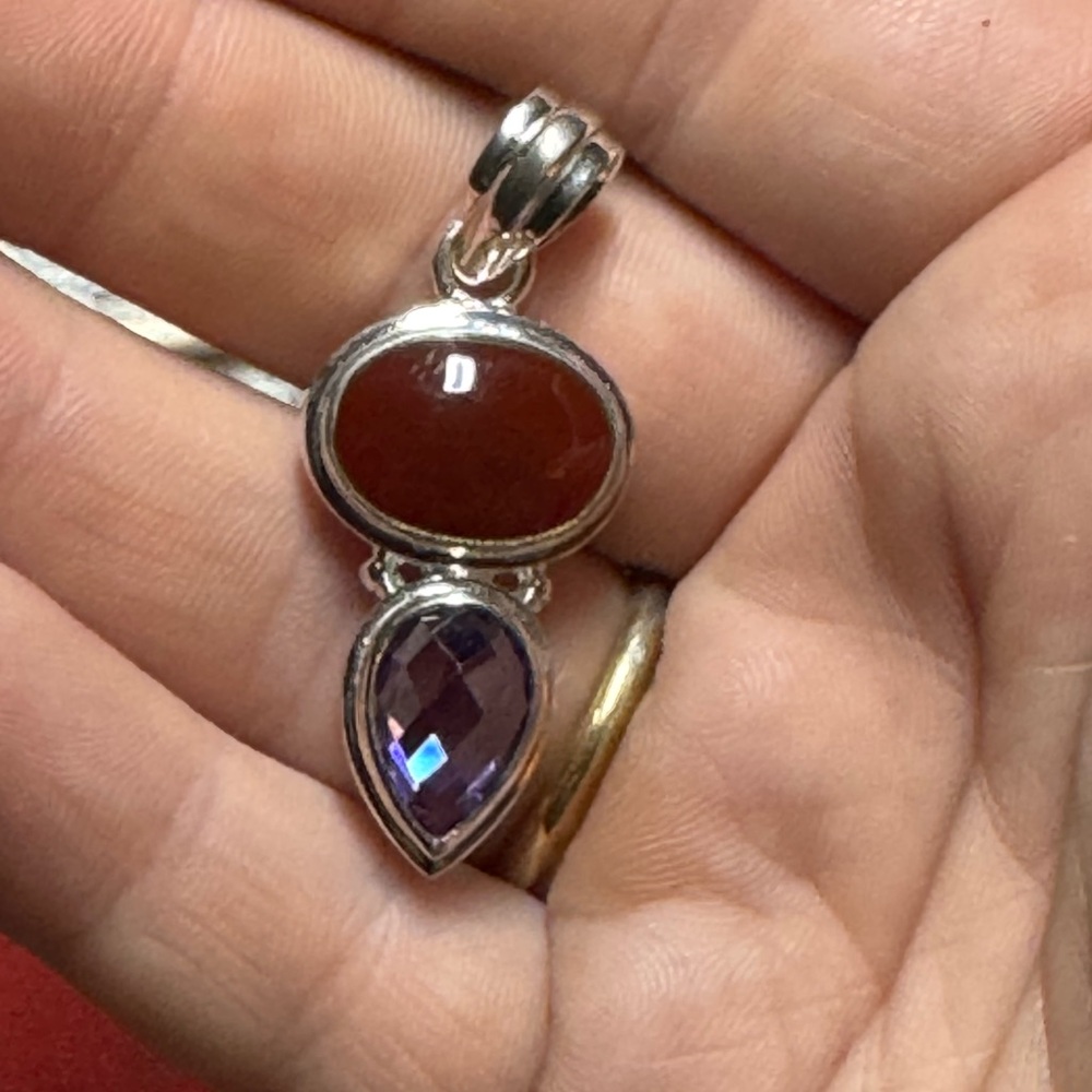 Elegant Silver and Purple Pendant